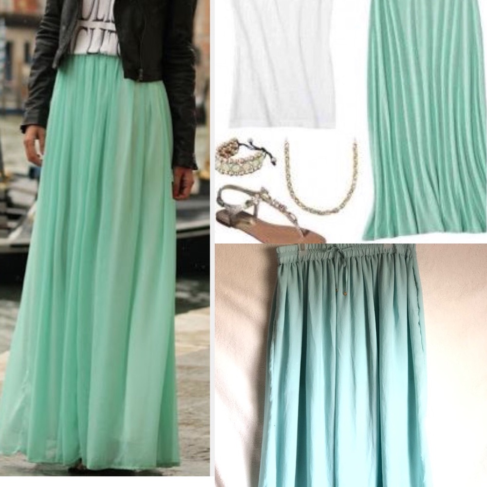 Luxurious Mint Green Maxi